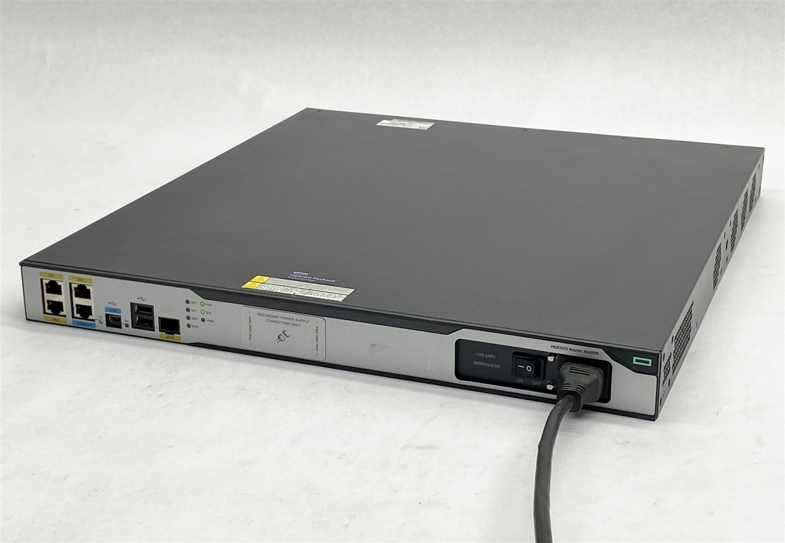 HPE MSR3012 AC Comware 3-Port Gigabit Managed Network Router JG409B w/ JG738A