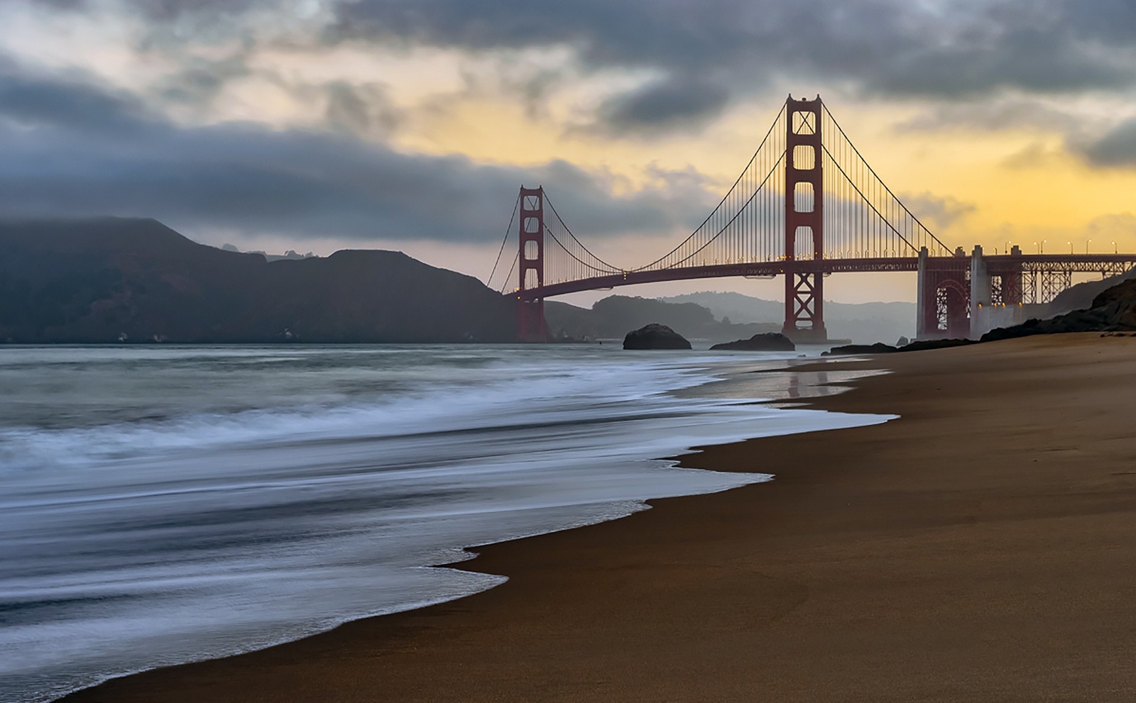 Landscape san francisco usa golden gate bridge pacific Custom Gaming Mat Desk