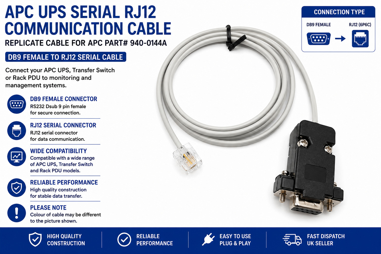 Communication Cable Model APC UPS SERIES AP7723