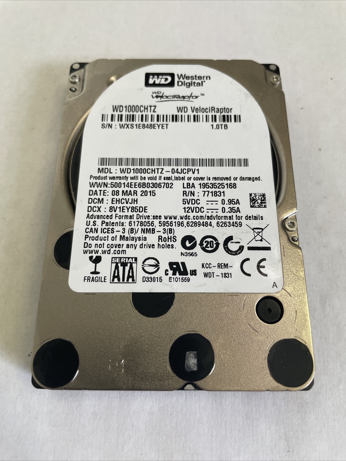 Western Digital WD1000CHTZ VelociRaptor 1TB 10000RPM SATA 6.0Gb/s SFF Hard Drive