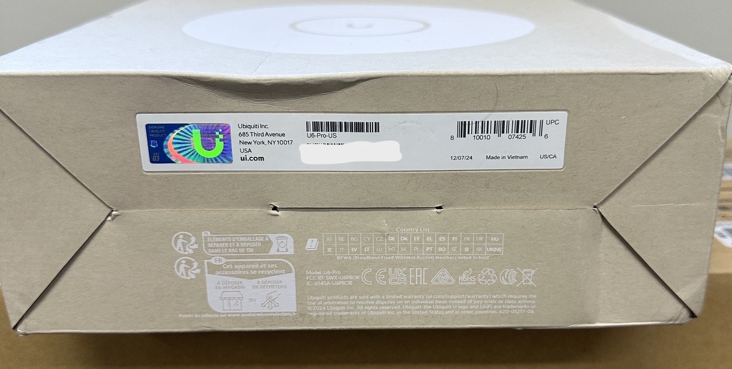 New Open Box Ubiquiti Networks U6-PRO-US Wireless Access Point