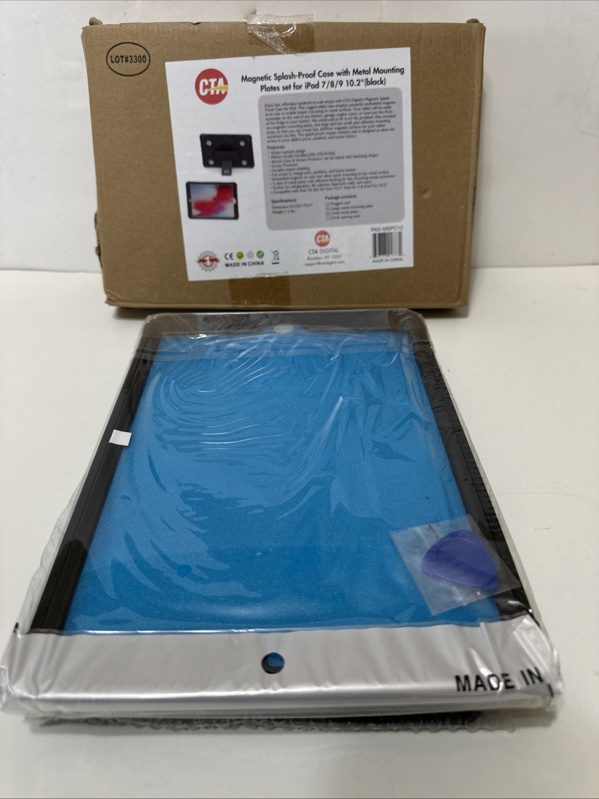 CTA magnetic splash proof case with metal mounting plates set for ipad 7/8/9/10"