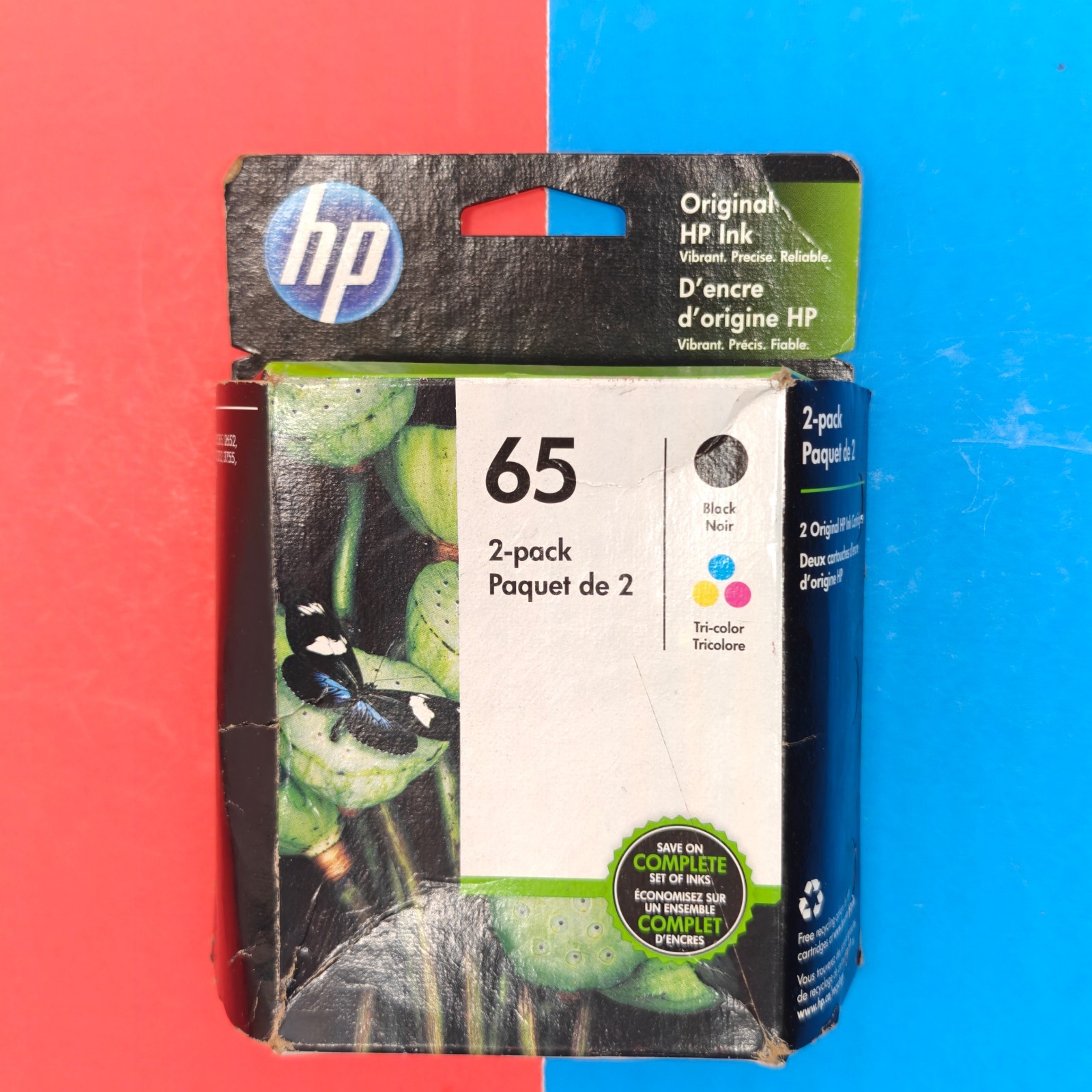 OEM Genuine HP 65 Black & Tri-Color Ink Cartridge Combo 2 pack Sealed Official