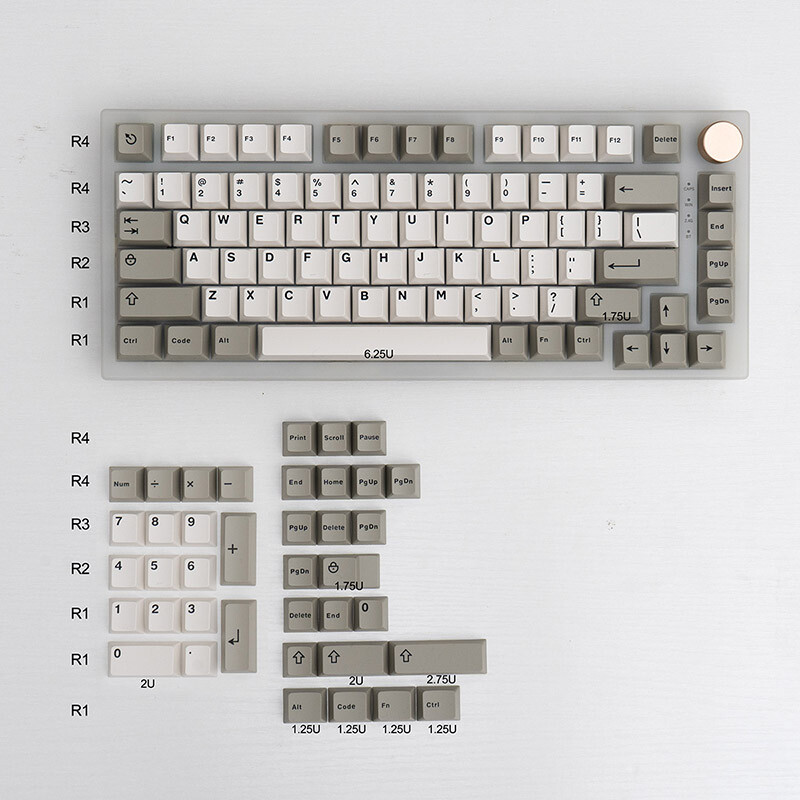 GMK Copy icon 8008 Grey White Keycap Cherry Profile ABS 111pcs/set