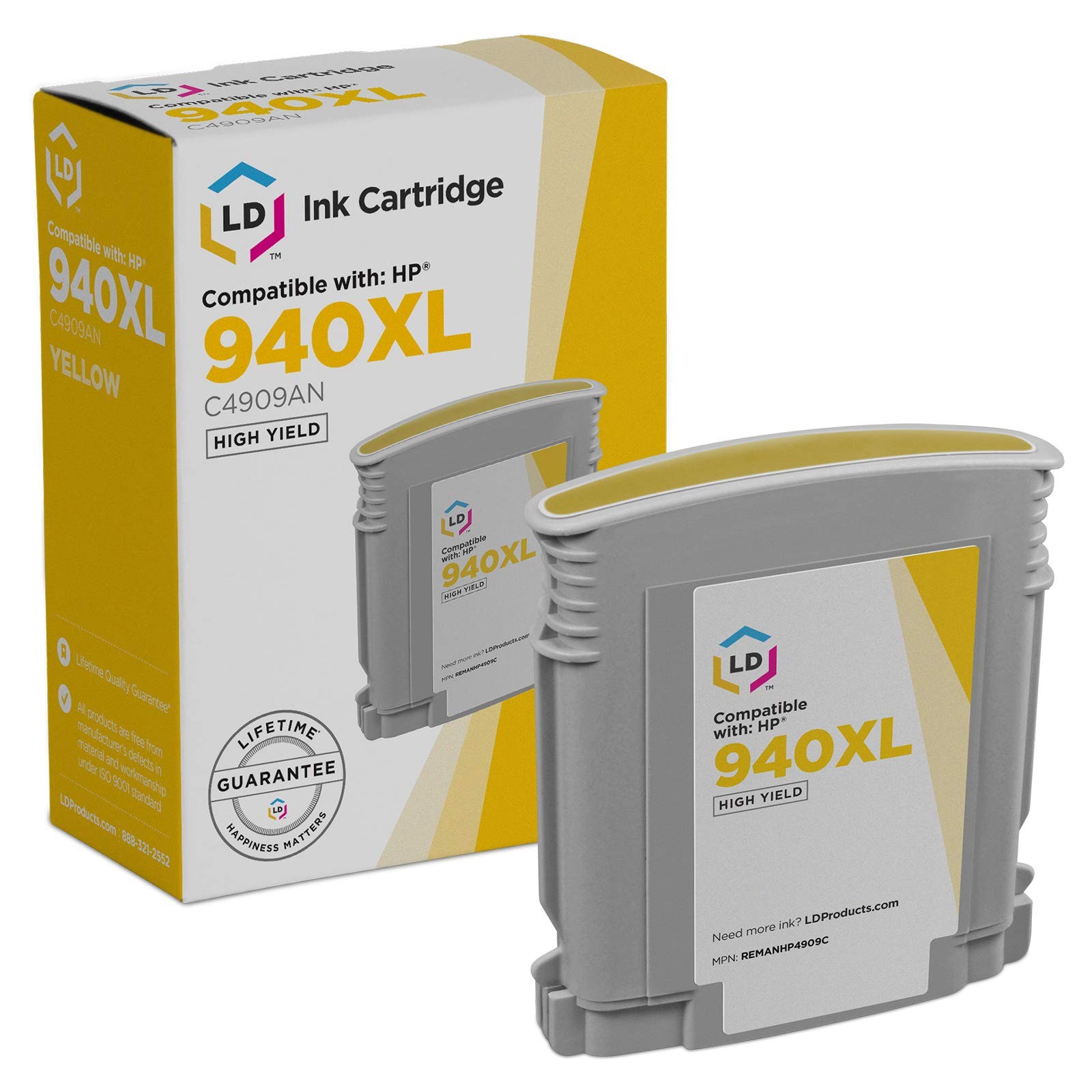 LD Replacement Replacement for HP 940XL/C4909AN HY Yellow Ink Cartridge