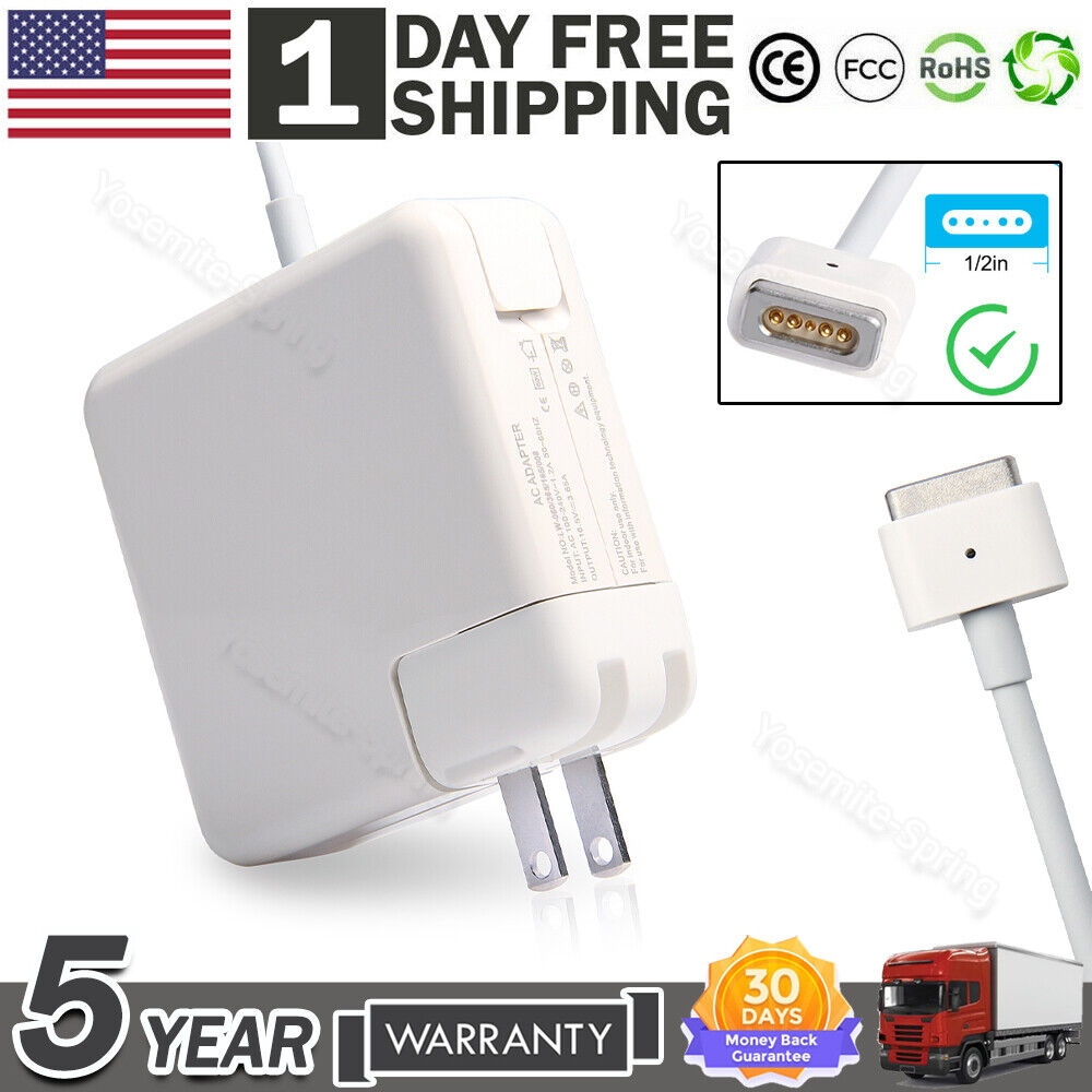 60W T-Tip AC Power Adapter Charger for Apple MacBook Pro 13