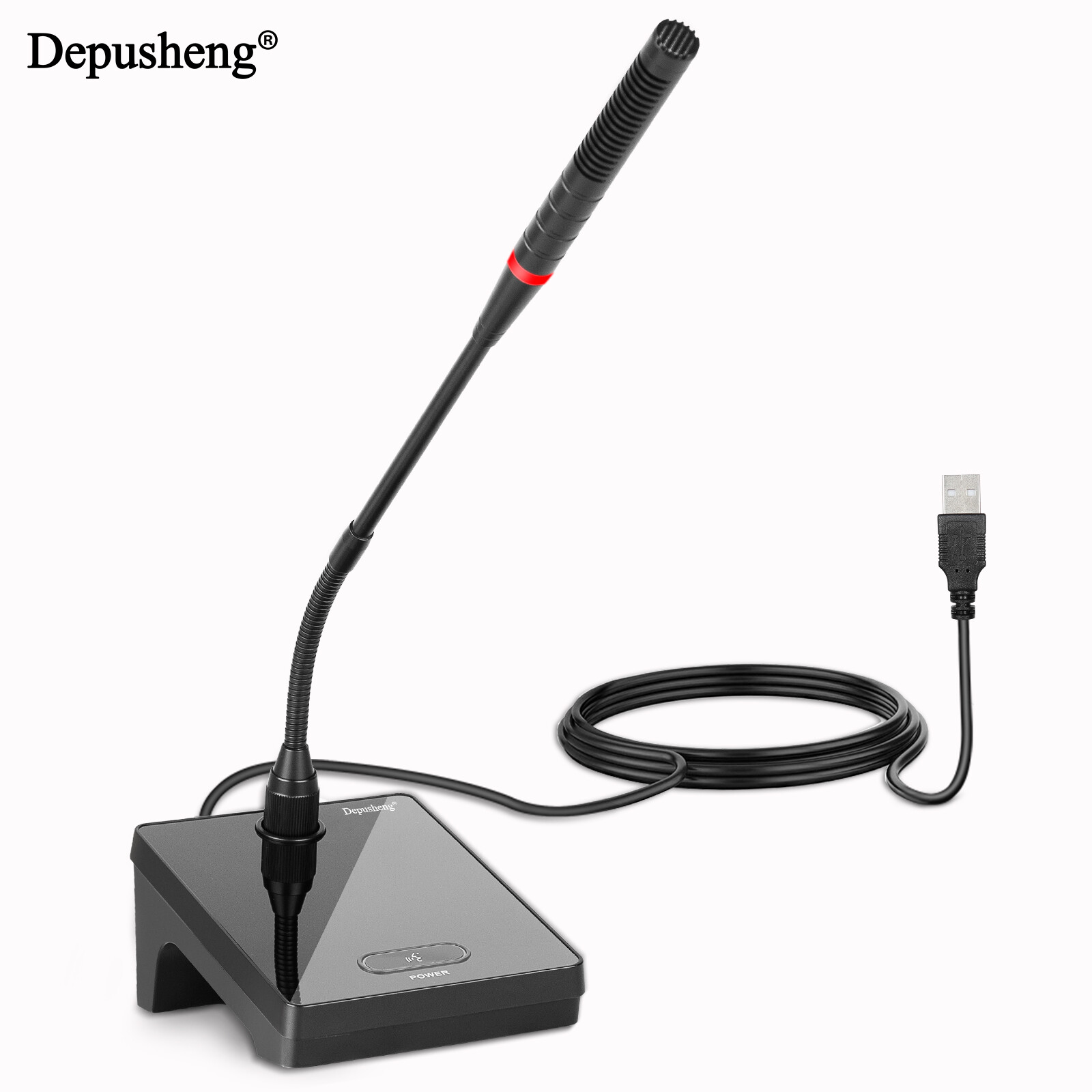 USB Condenser Microphone Gooseneck Depusheng U150 360° Flexible Stand for Speech