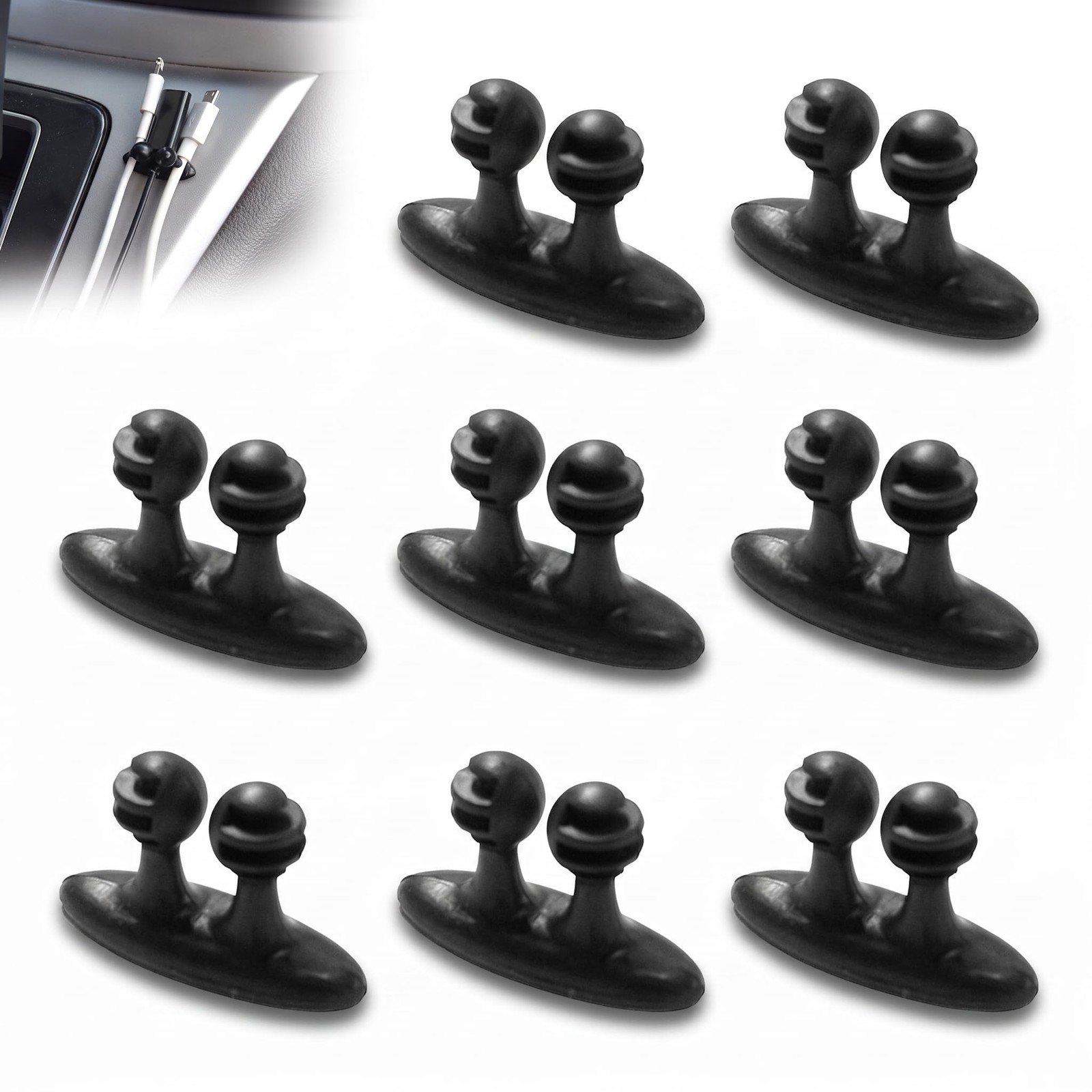 8PCS Car Cable Clip, USB Cable Holder for Car, Adhesive Cord Organizer Wire M...
