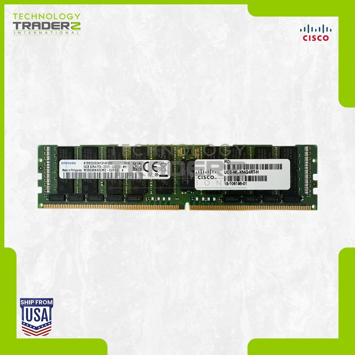 UCS-ML-X64G4RT-H Cisco 64GB DDR4-2933MHz ECC REG 4DRx4 Memory M386A8K40CM2-CVF
