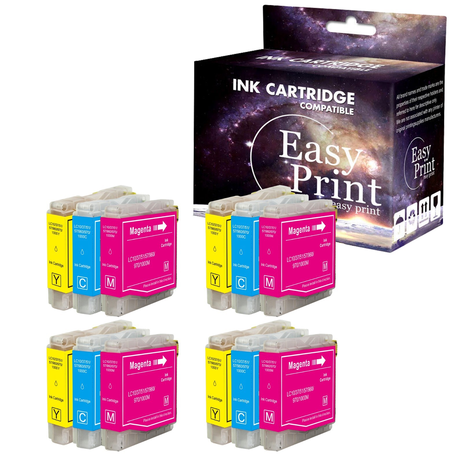 12PK LC51C LC51M LC51Y LC51 Ink Cartridge for DCP-130C DCP-330C MFC-240C Printer