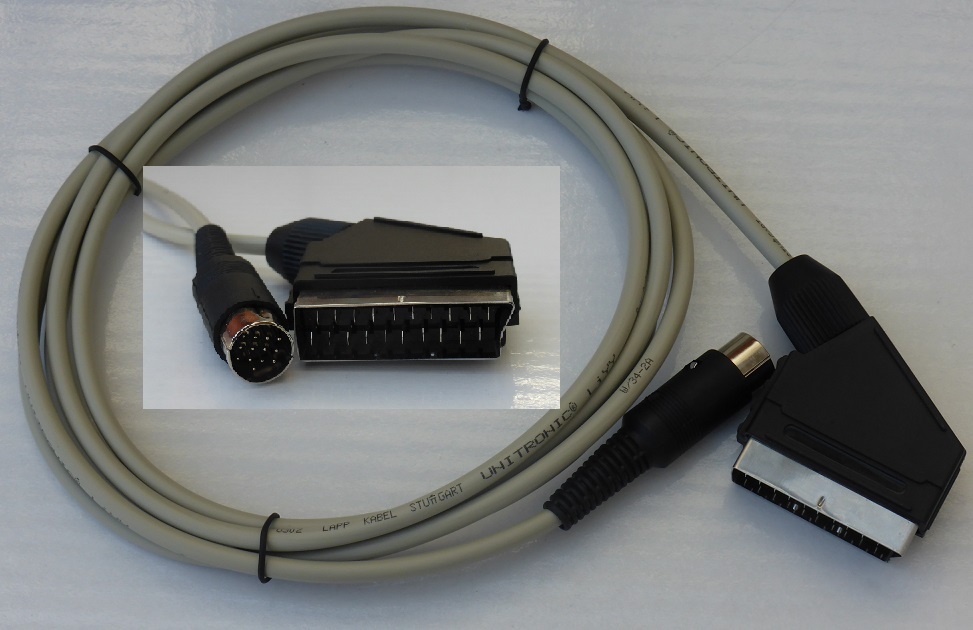 ATARI ST RGB SCART AUDIO-VIDEO CABLE CORD 1.5 meters.