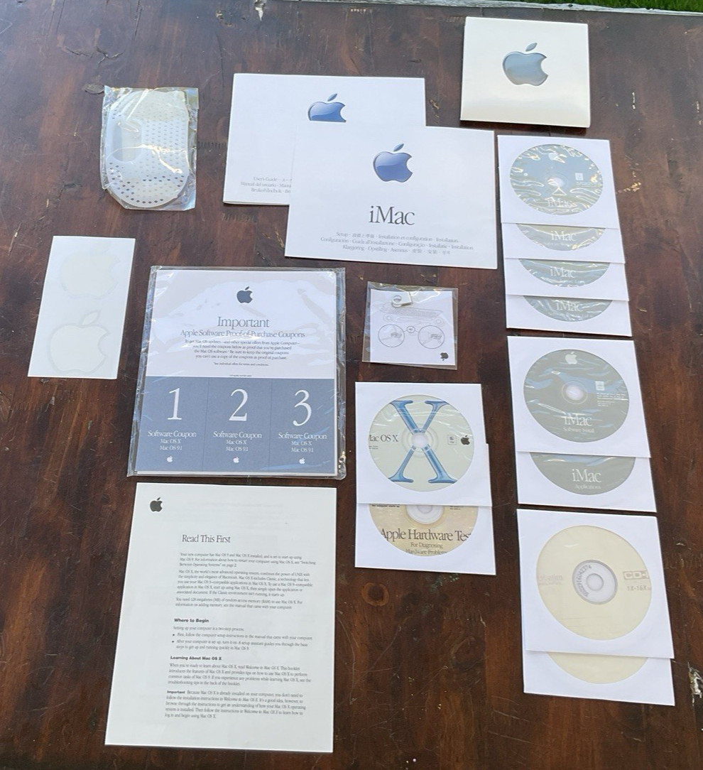 Apple iMac Software Restore CD's of OS 9.1, Mac OS X 10.0.3 CD Version 1.1