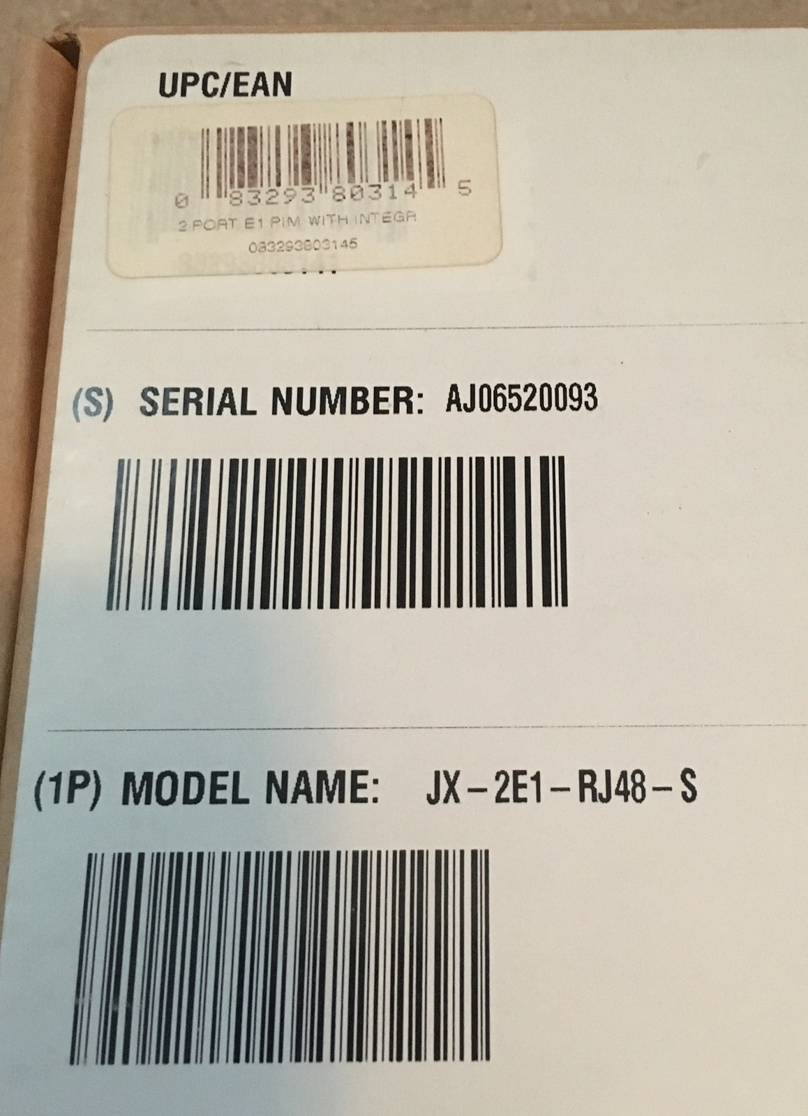 New Juniper JX-2E1-RJ48-S 2Port E1 PIM with integrated CSU/DSU for JX Routers