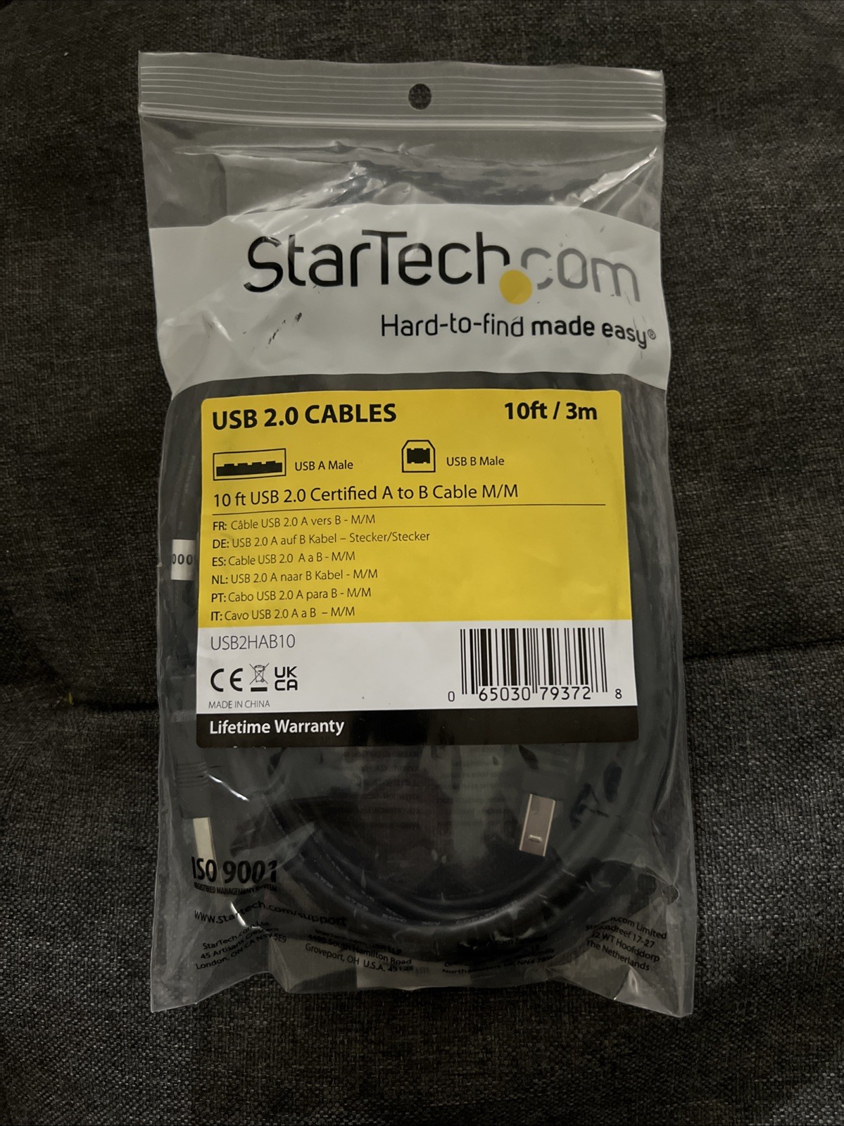 Startech 10 ft USB 2.0 Cable M/M Type A to B