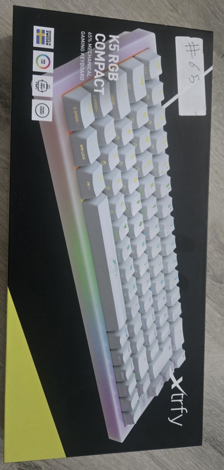Xtryfy K5 RGB LED Compact 65% Mechanical Wired Gaming Keyboard - White