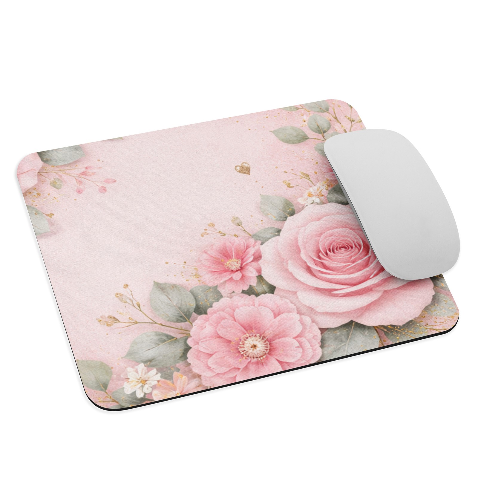 Light Pink Floral Mouse Pad