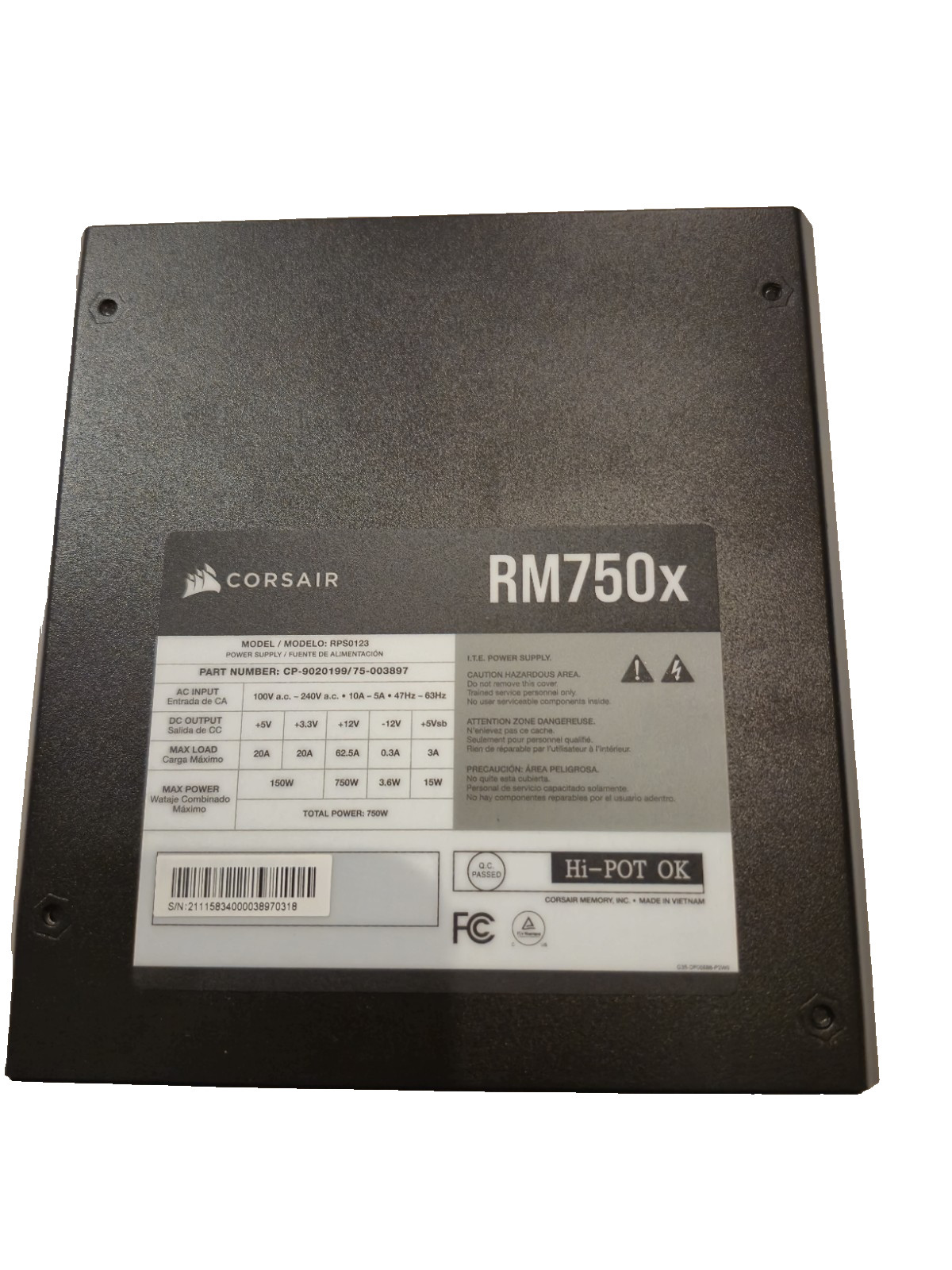 Corsair RM750X 750W Modular Power Supply