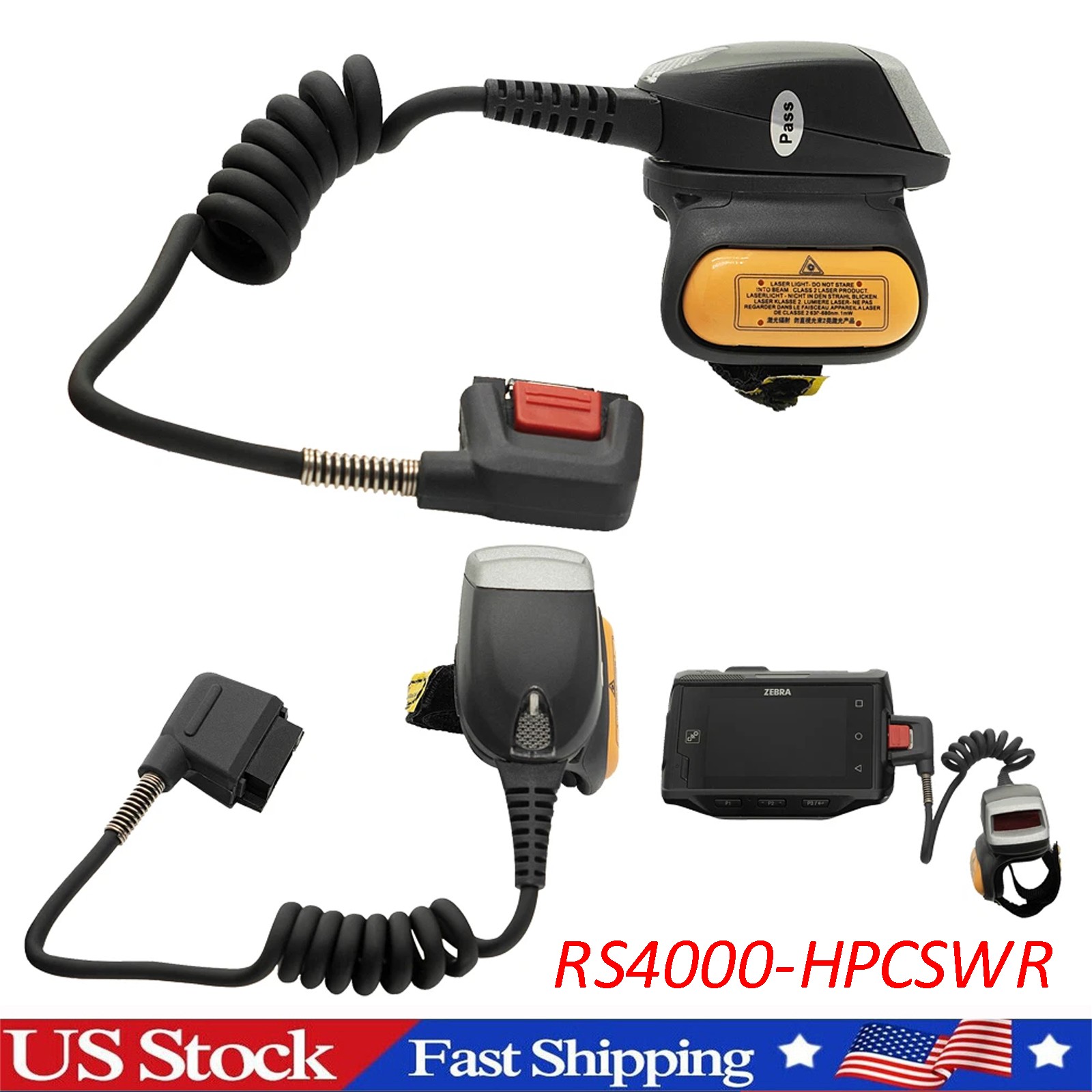 Symbol RS4000 Finger Scanner RS4000-HPCSWR 1D CORDED RING SCANNER Zebra