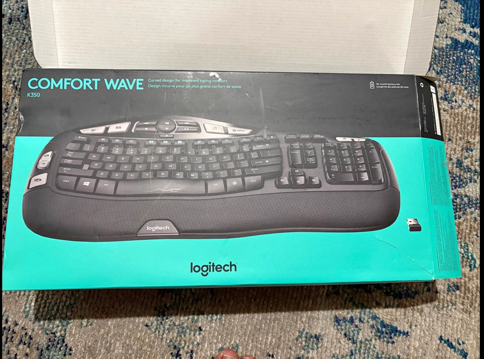 Logitech K350 Comfort Wave Wireless Keyboard Black 