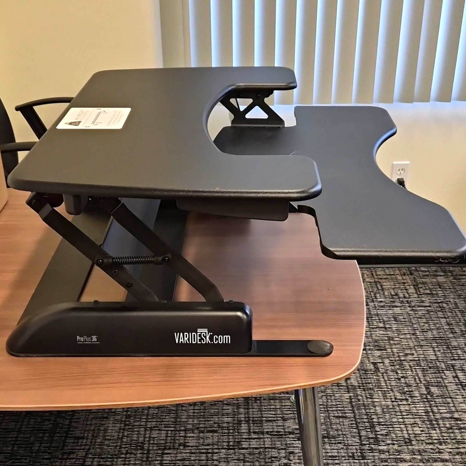 VARIDESK ProPlus 36 Height Adjustable Desk Converter Stand Dual Platform Black