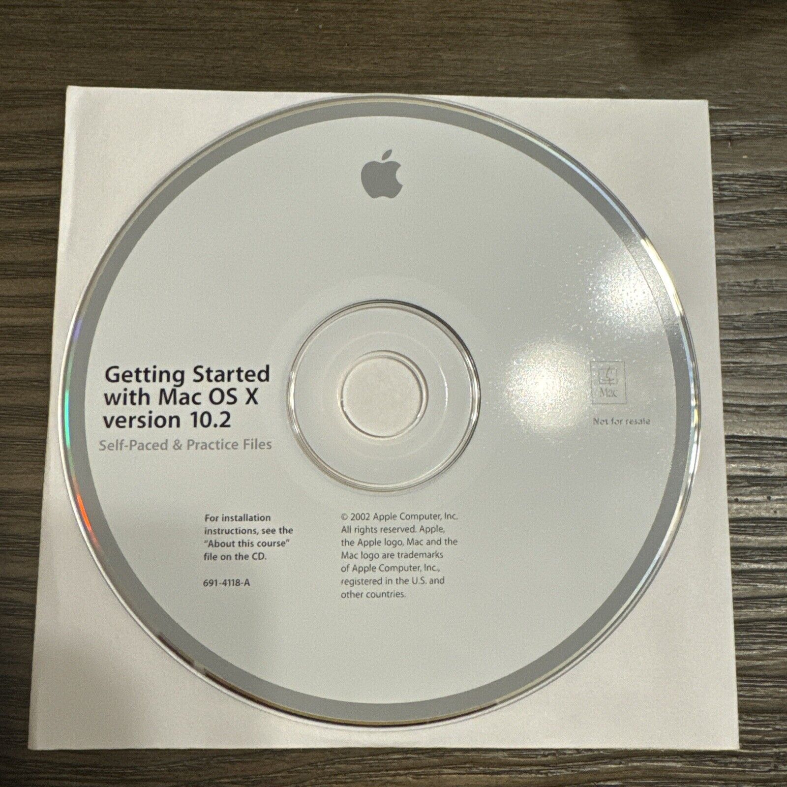 Apple Getting Started with Mac OS X version 10.2 Disc