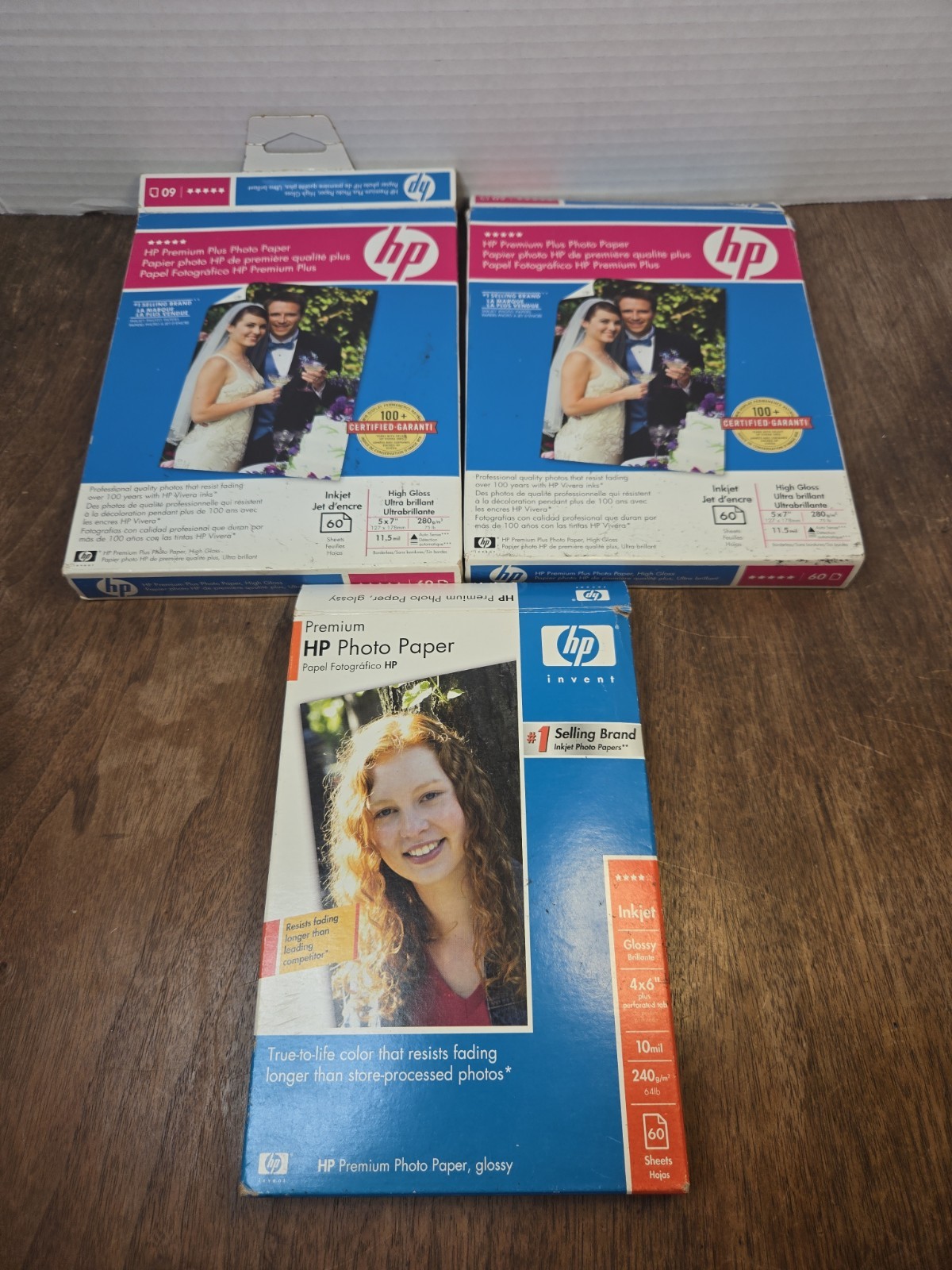 HP Premium Photo Paper Lot,  Open Boxes, (2) 5x7, 4x6