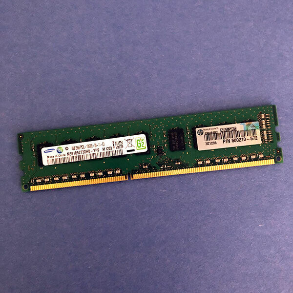 HP 500210-572 4GB 2Rx8 DDR3 PC3L-12800E 1.35V LV ECC UNBUFFERED DIMM MEMORY RAM
