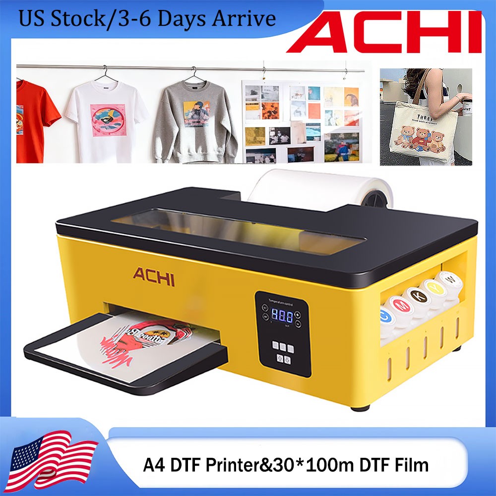 ACHI A4 DTF T-Shirt Printer Flatbed Inkjet Printer Epson L800 Roll Film Printer