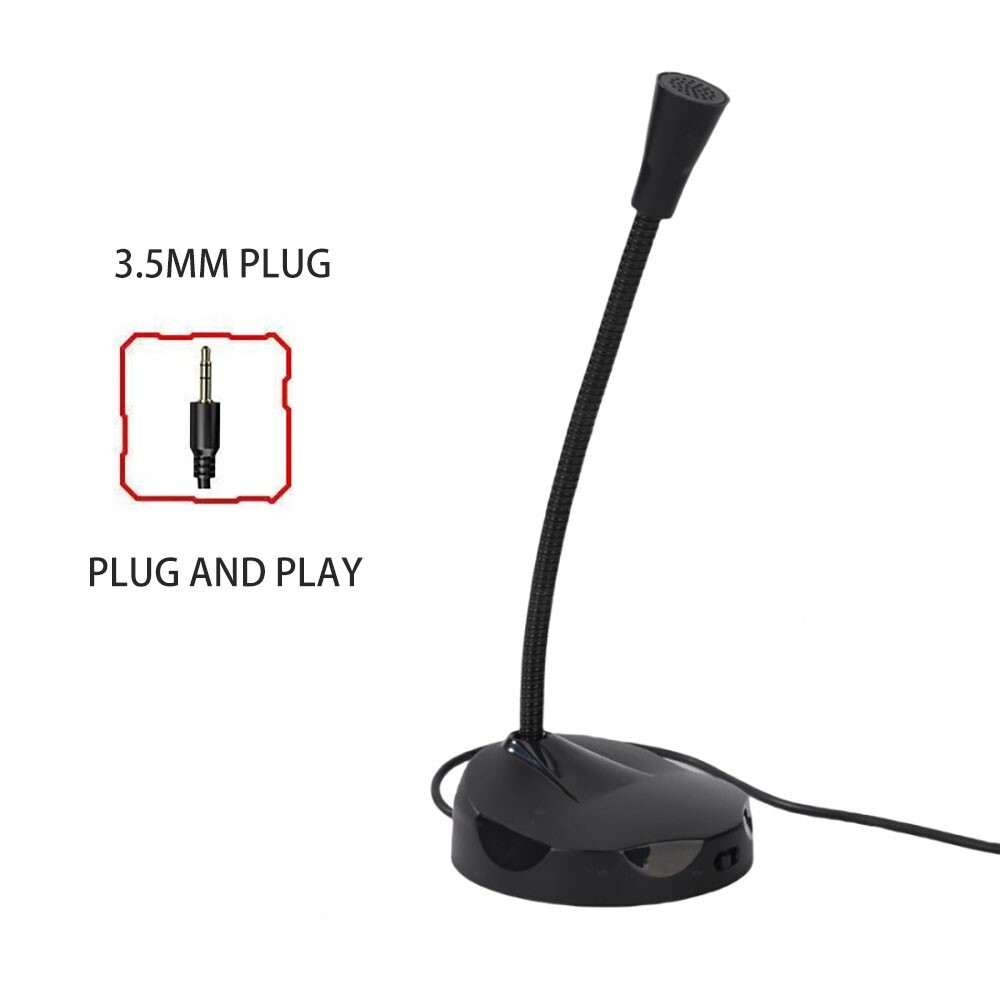 USB Computer Mini Condenser Microphone Stand Recording Mic For Desktop PC Laptop