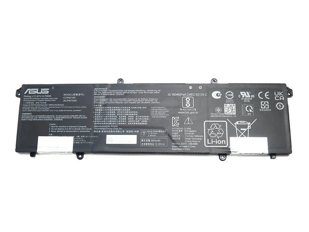 Genuine ASUS VivoBook 16X K3605V Laptop Battery 11.61V 70Wh C31N2105-1