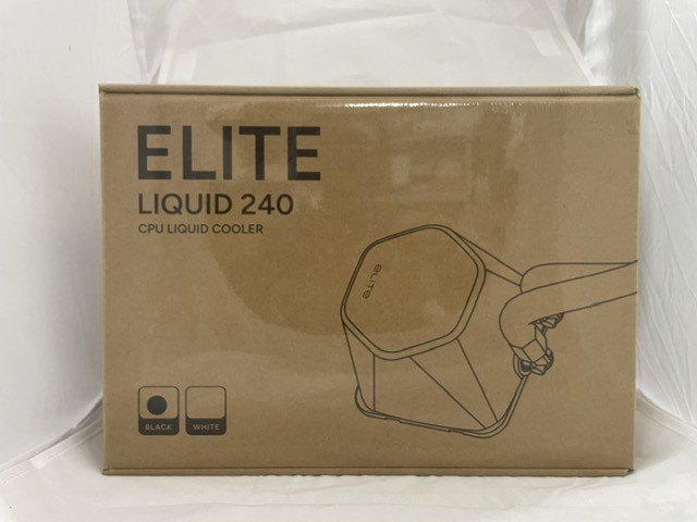COOLER MASTER 240 ELITE LIQUID WHITE CPU LIQUID, DUAL-CHAMBER PUMP - BLACK-NEW 