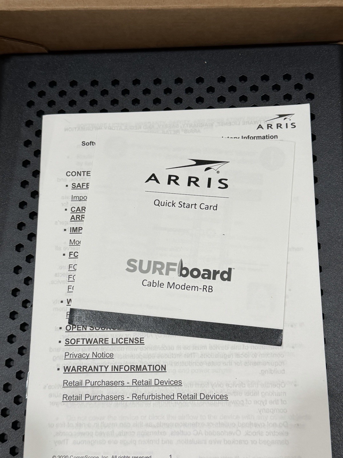 ARRIS SURFboard SBG8300 DOCSIS 3.1 Gigabit Cable Modem