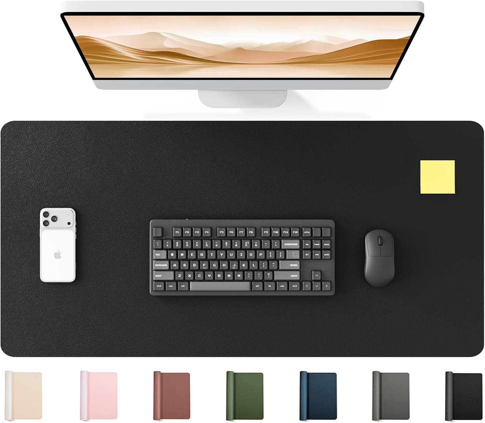 Large PU Leather Desk Mat for Keyboard and Mouse Waterproof Non-Slip Office Home