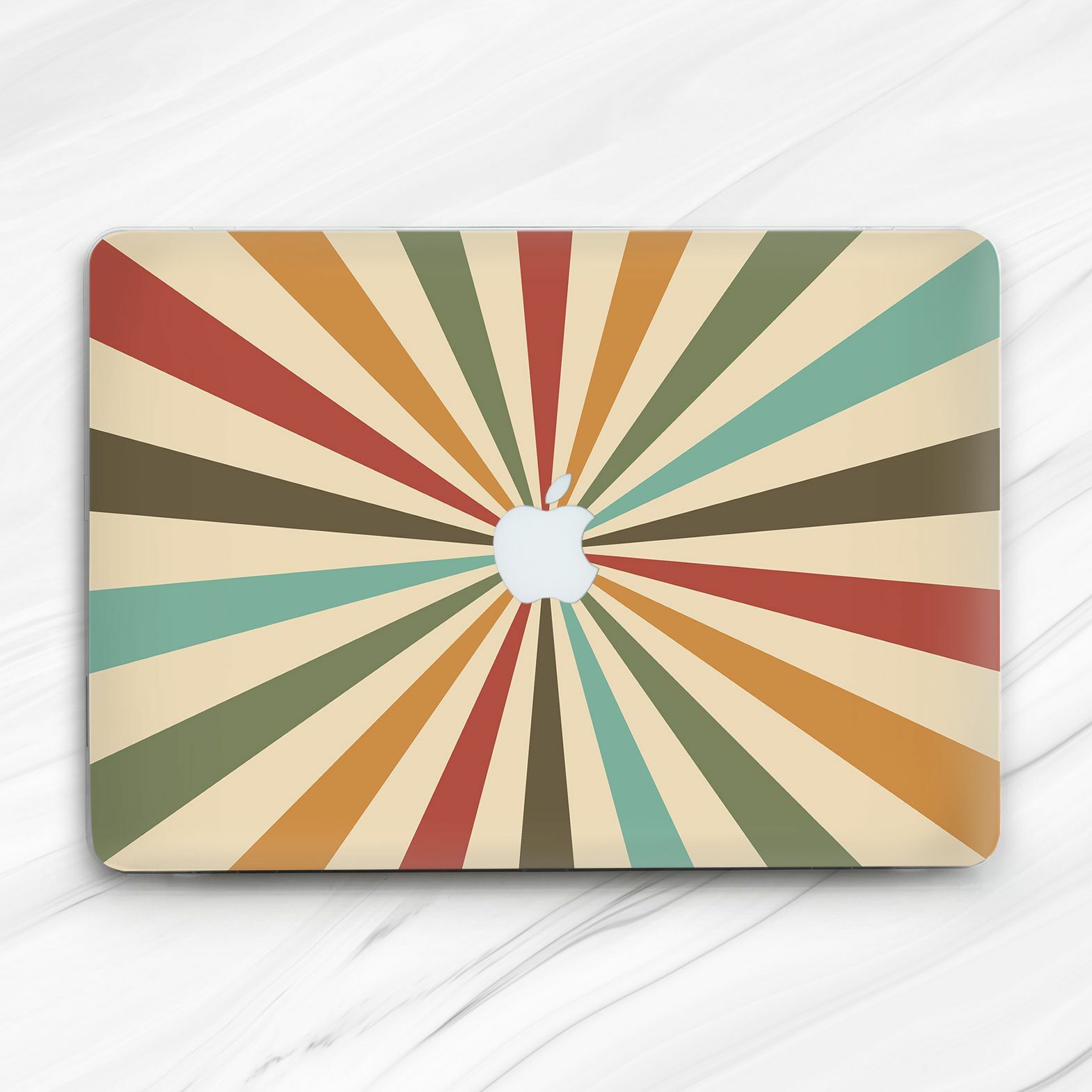 Retro Colorful Lines Stripes Sun Rays Hard Case For Macbook Air 13 Pro 14 16 Neo