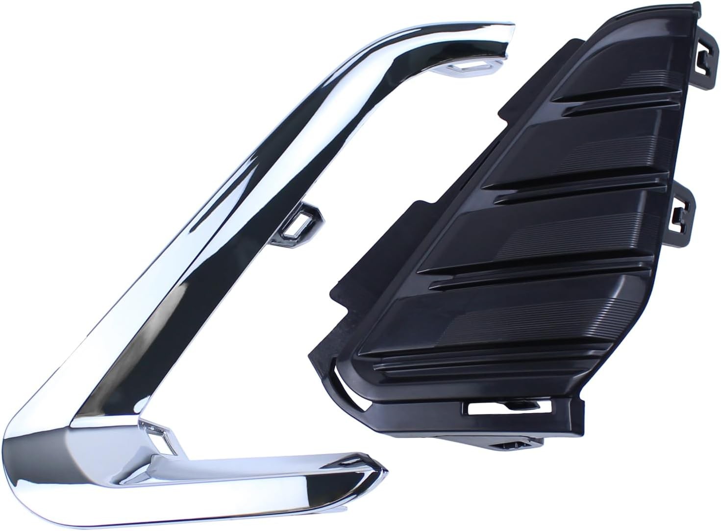 Front Driver Side Fog Light Cover Bezel and Molding Insert Chrome for GMC