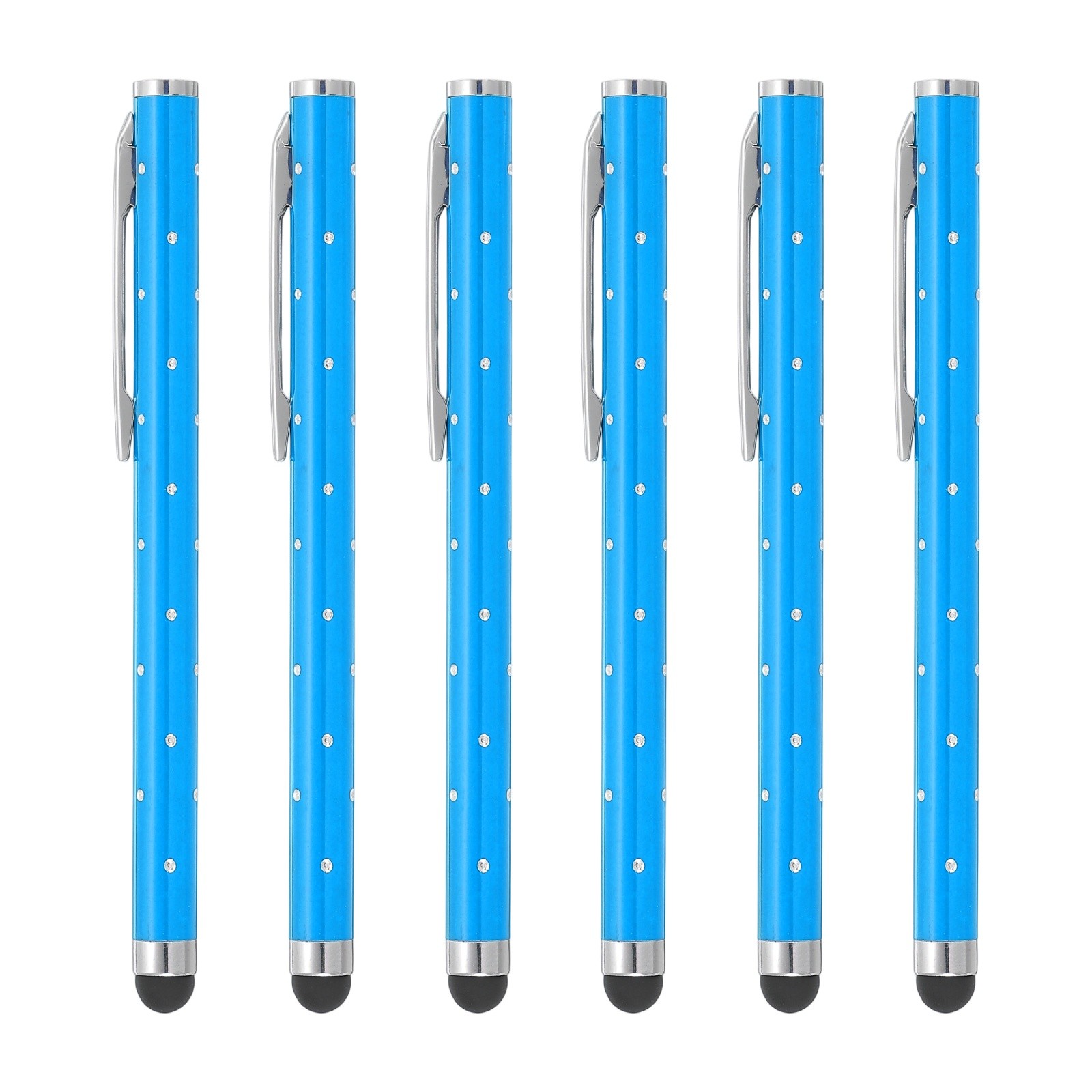 6Pcs Bling Crystal Stylus Pens for Touch Screens Blue