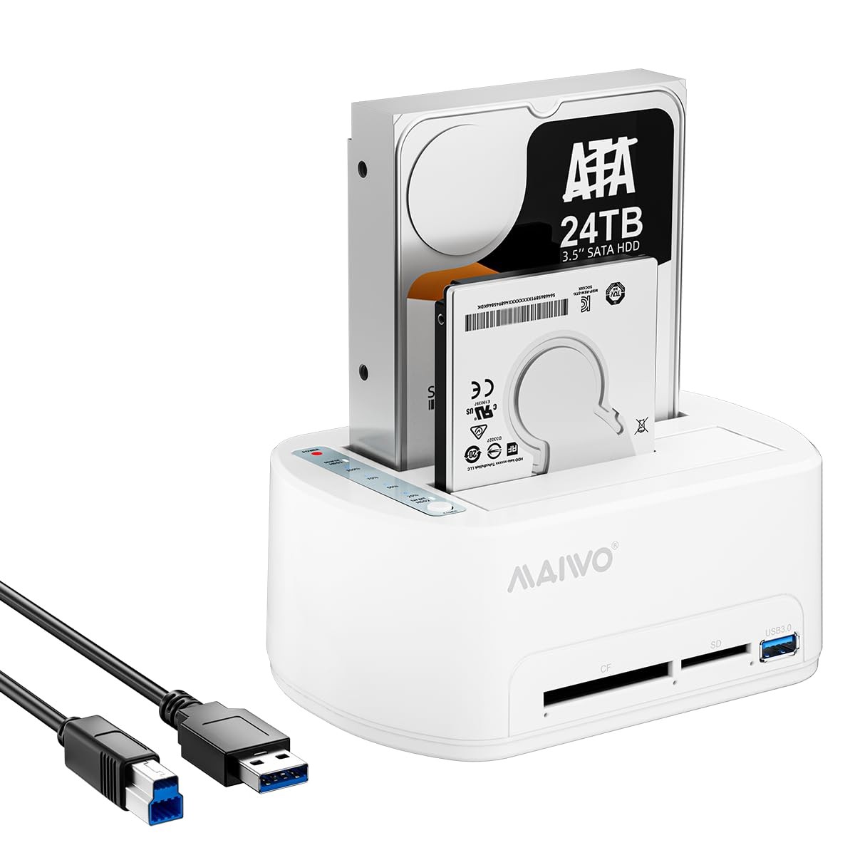 SATA to USB 3.0 Dual-Bay Hard Drive Docking Station with Offline Clone for 2....