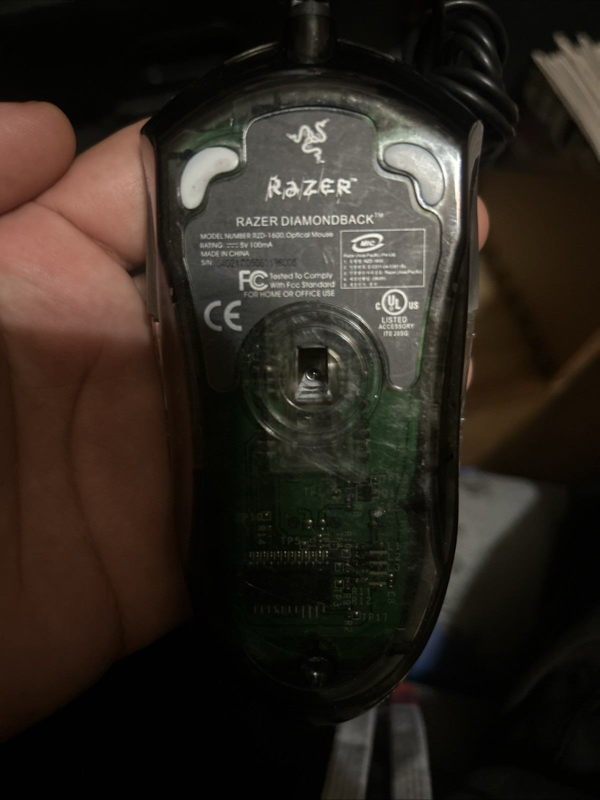 USED Vintage RAZER Diamondback RZD-1600 Optical Wired Gaming 2004 Mouse