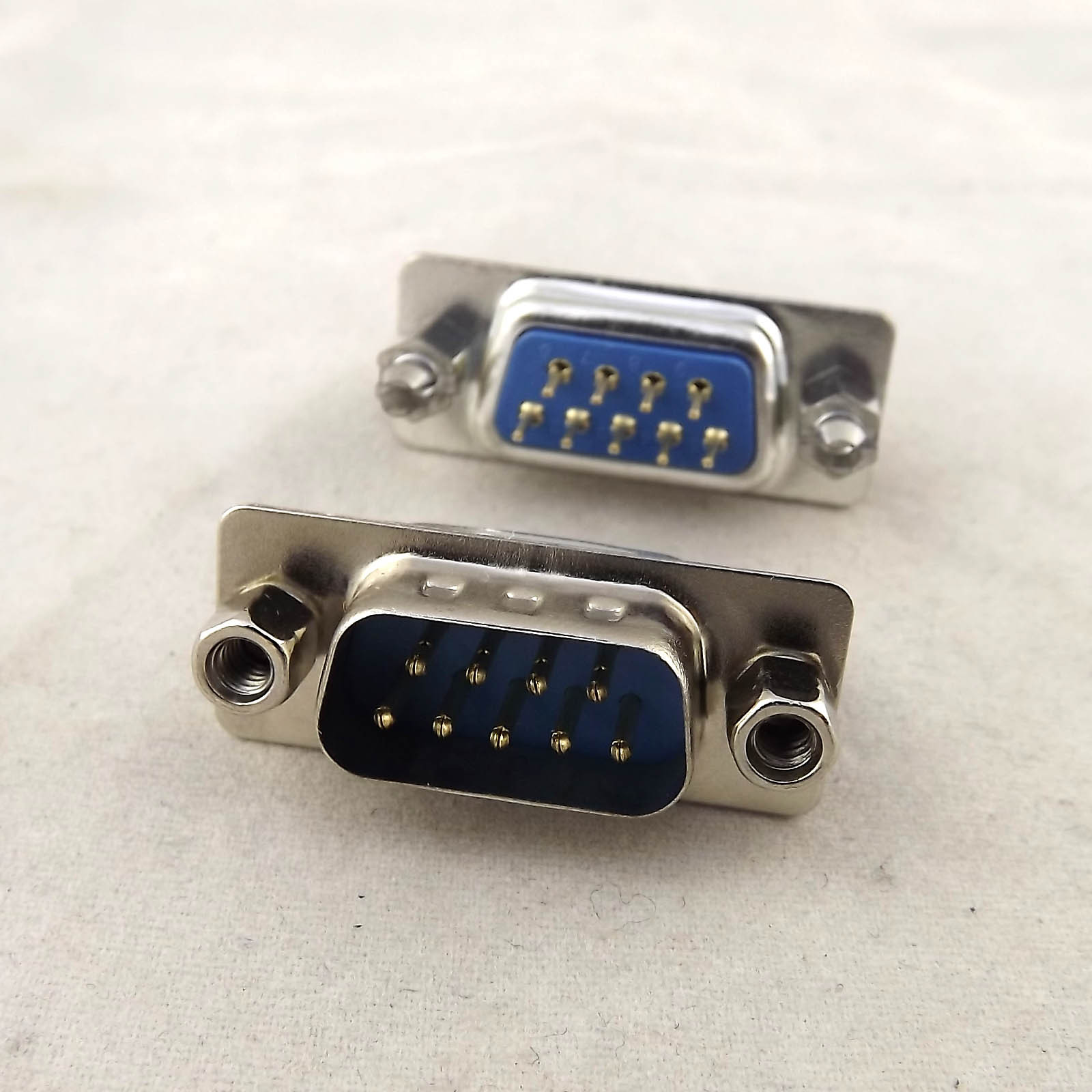 10x D-SUB DB9 DP9 9 Pin Male DIP PCB Solder Connector Adapter 2 Rows Lock Screw