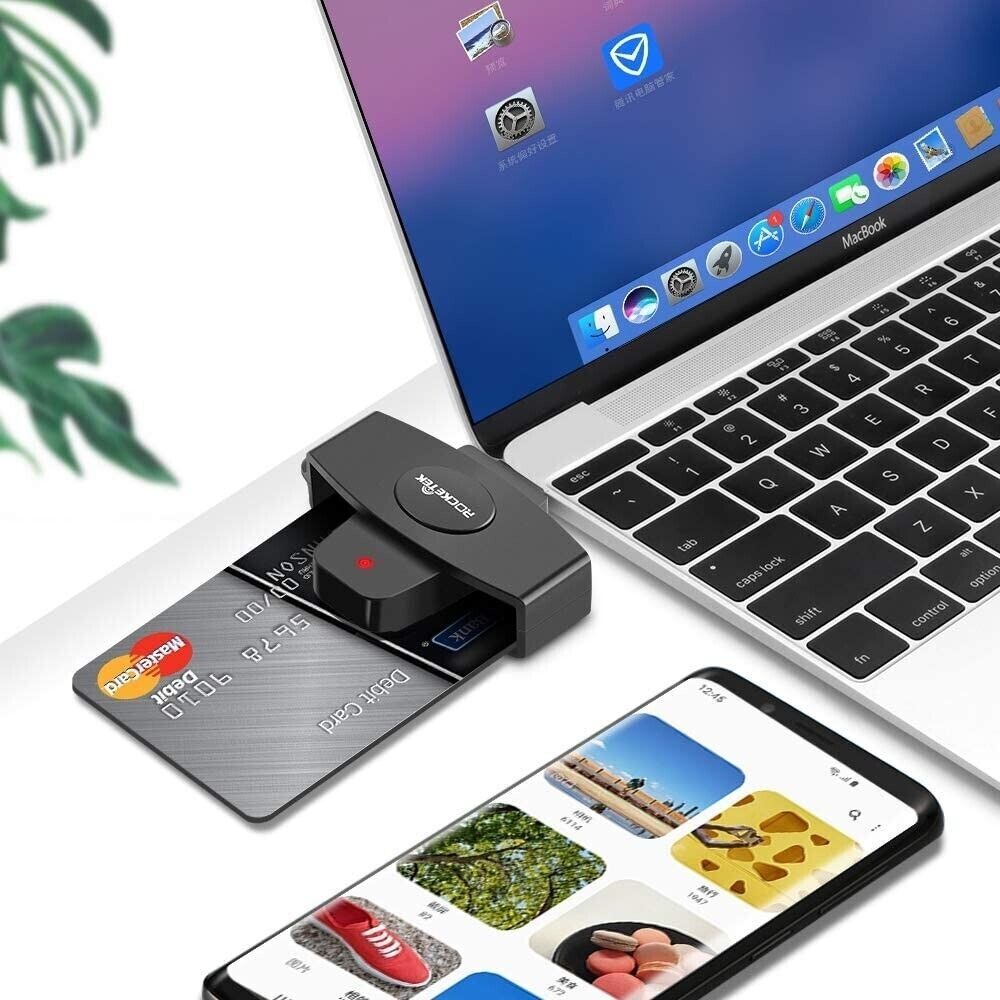 TYPE C DOD Military USB-C Common Access CAC Smart Card, Credit Card Reader