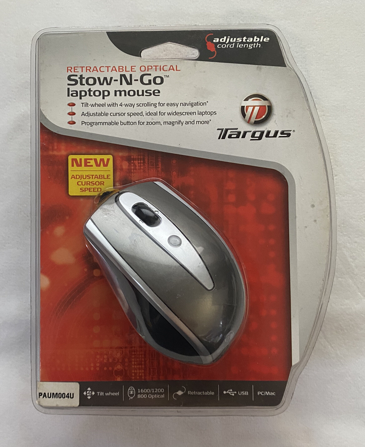 Targus Retractable Optical Stow-N-Go Laptop Mouse