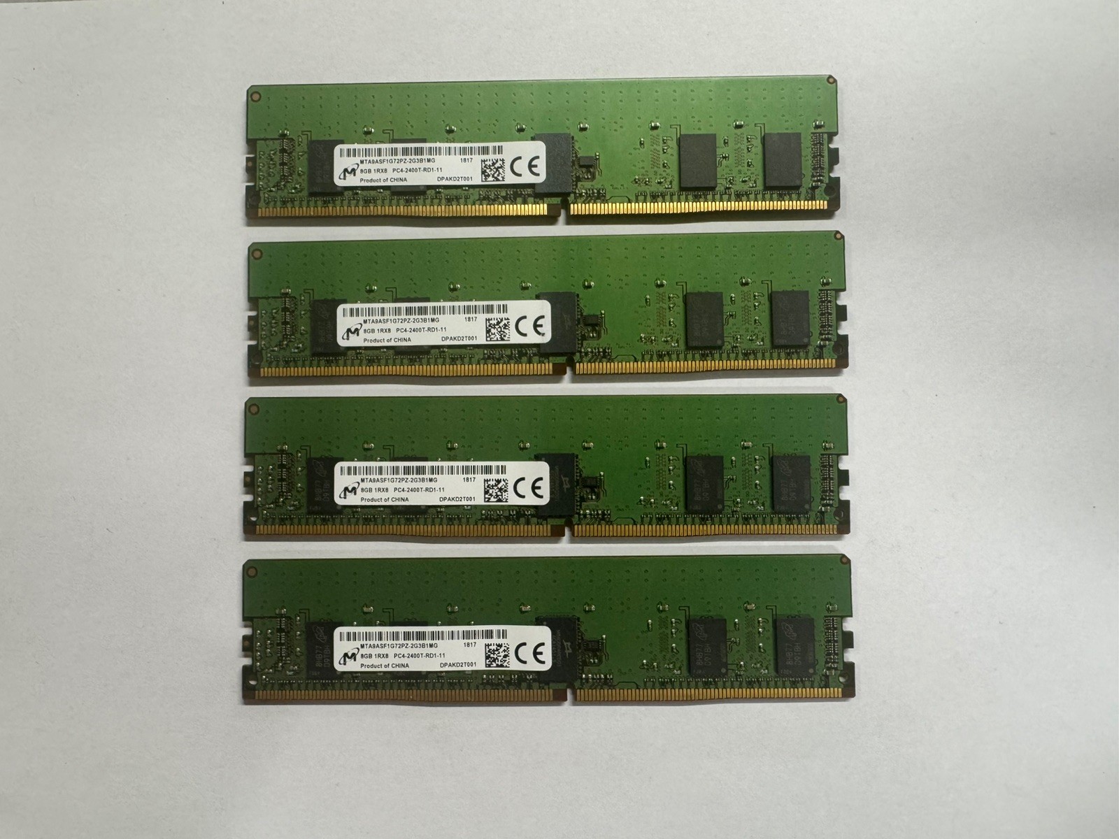 Micron 8GB 1Rx8 PC4-2400T-RD1-11 ECC Server Memory MTA9ASF1G72PZ-2G3B1MG