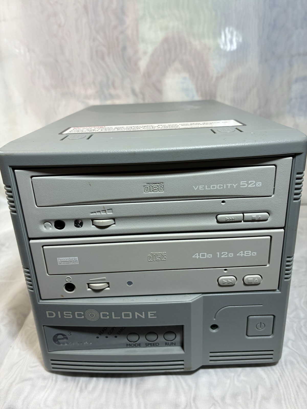 E3 WORKS Disc Clone CD Burner W/ Power & USB Cords Tested Works