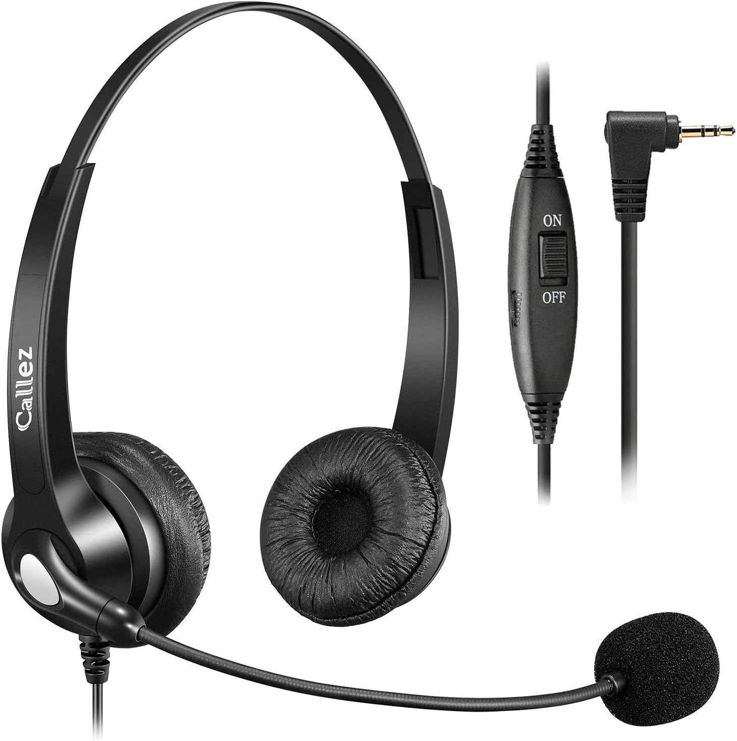 2.5mm Phone Headset with Microphone Noise Cancelling & Volume Controls, Office T