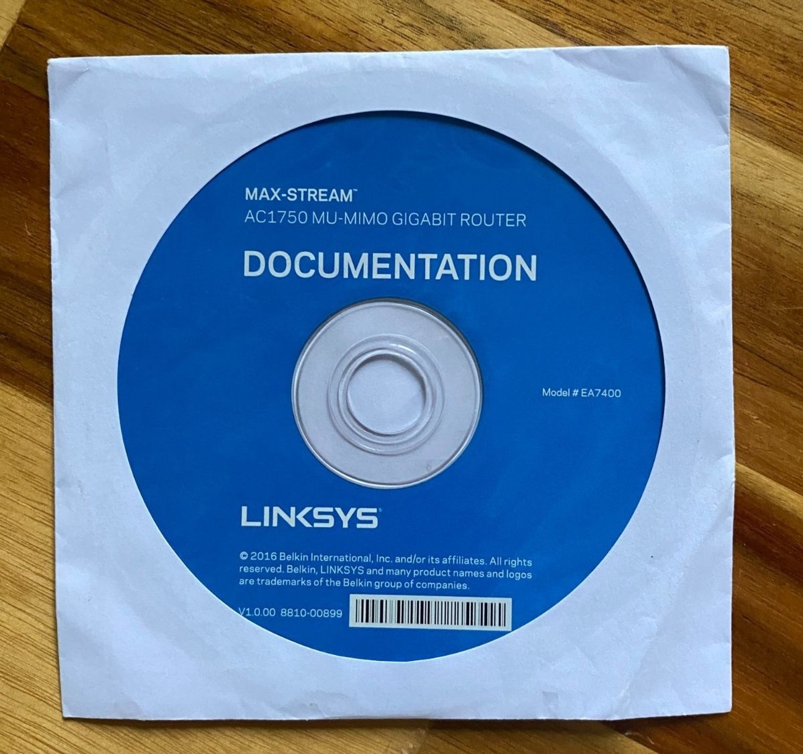 Vintage 2016 Belkin Linksys Max-Stream AC1750 MU-MIMO Gigabit Route PC Doc CD