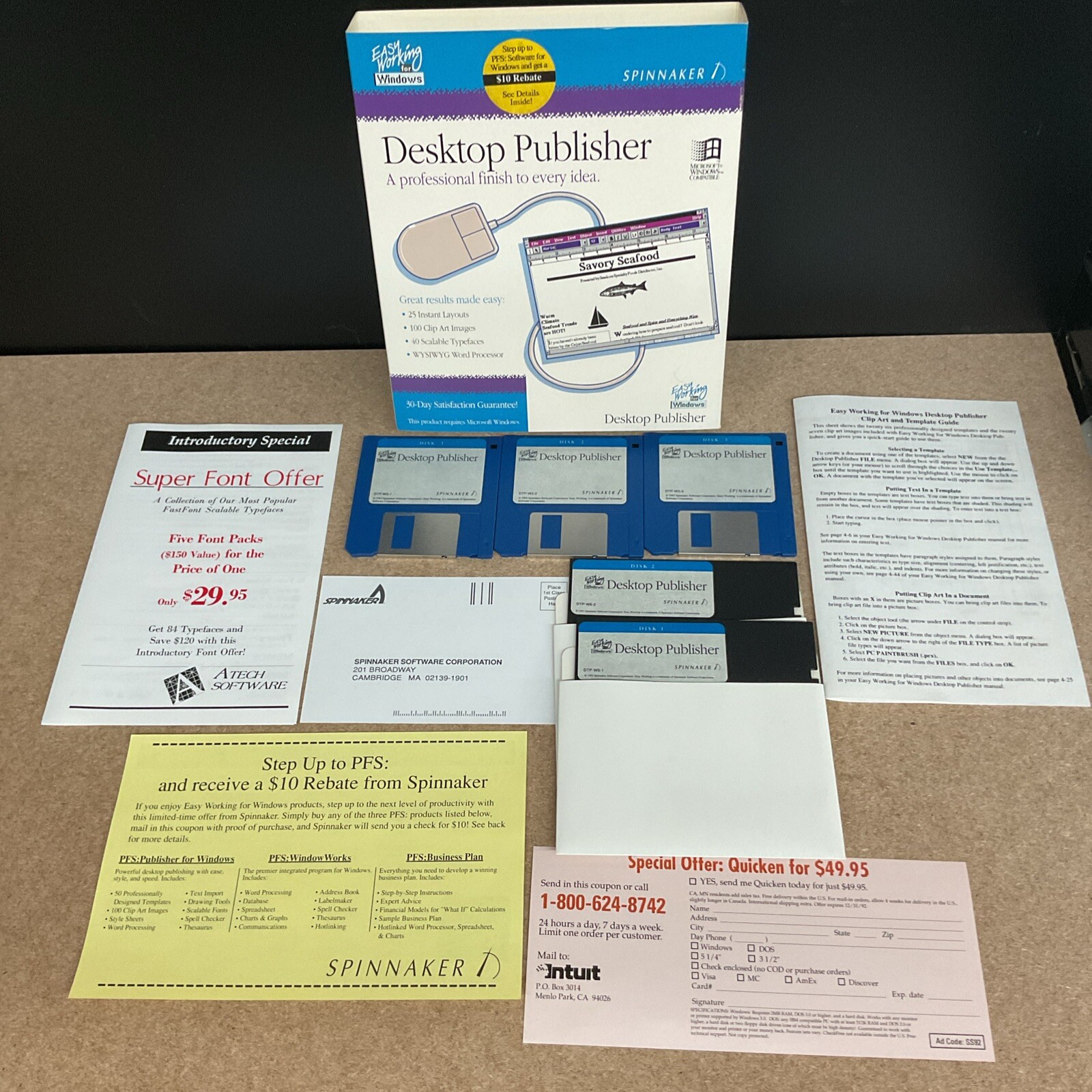 Desktop Publisher Easy Working For Windows Big Box Software 1992 Spinnaker 