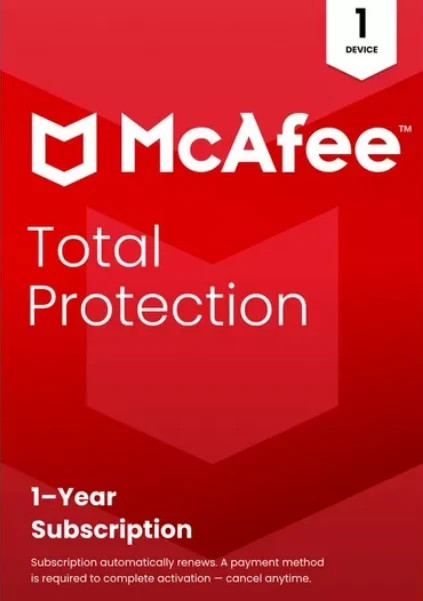 McAfee Total Protection 2026 1 Device/ 1 Year Antivirus Security- Global
