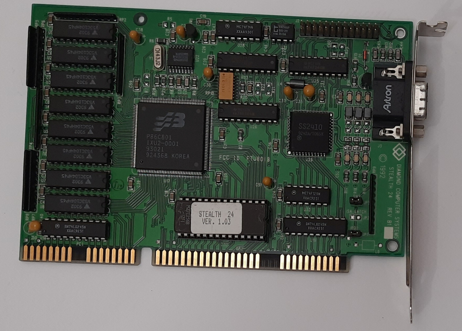 Diamond Stealth 24 ISA Graphics Card (S3 801, 86C801, 1MB, Retro, 1993)