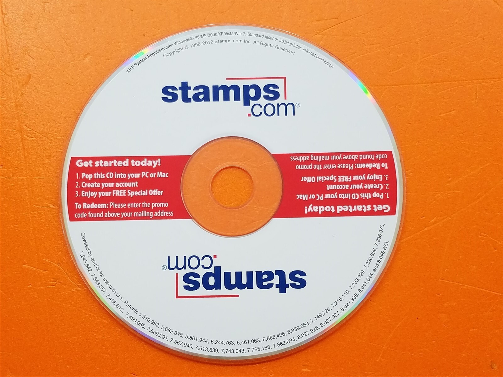 ⭐️⭐️⭐️⭐️⭐️ PC Software CD Disc Stamps.com 1998-2009 