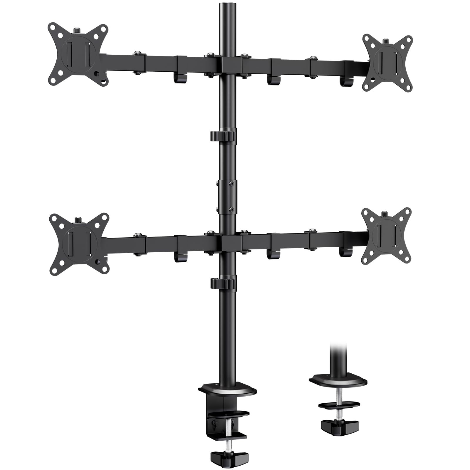 PUTORSEN Quad Monitor Stand, 4 Monitor Desk Mount for 17 to 32 Inch Screens, ...
